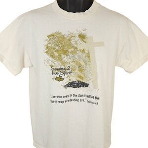 Vintage Christian T Shirt Mens Size Medium Y2K Sowing To The Spirit Galatians